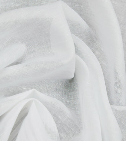 Drake's White Cotton-Linen Handkerchief
