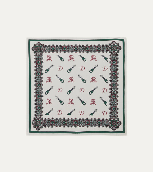 Drake's Drake’s for St. Regis Champagne Print Silk Pocket Square