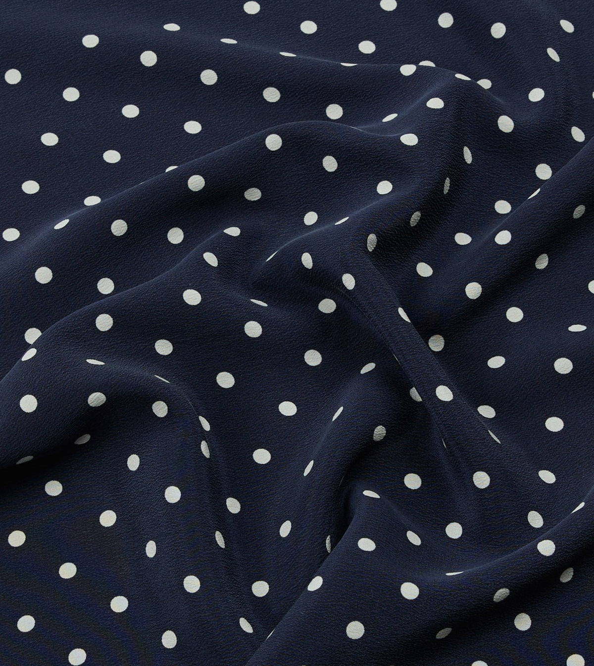 Drake's Navy Polka Dot Print Silk Pocket Square