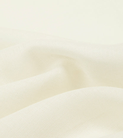 Drake's Ivory and Green Shoestring Border Silk Pocket Square