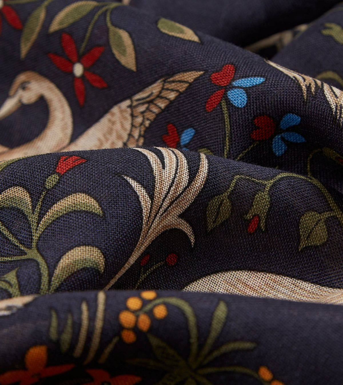 Drake's Navy Unicorn Print Wool-Silk Square Scarf