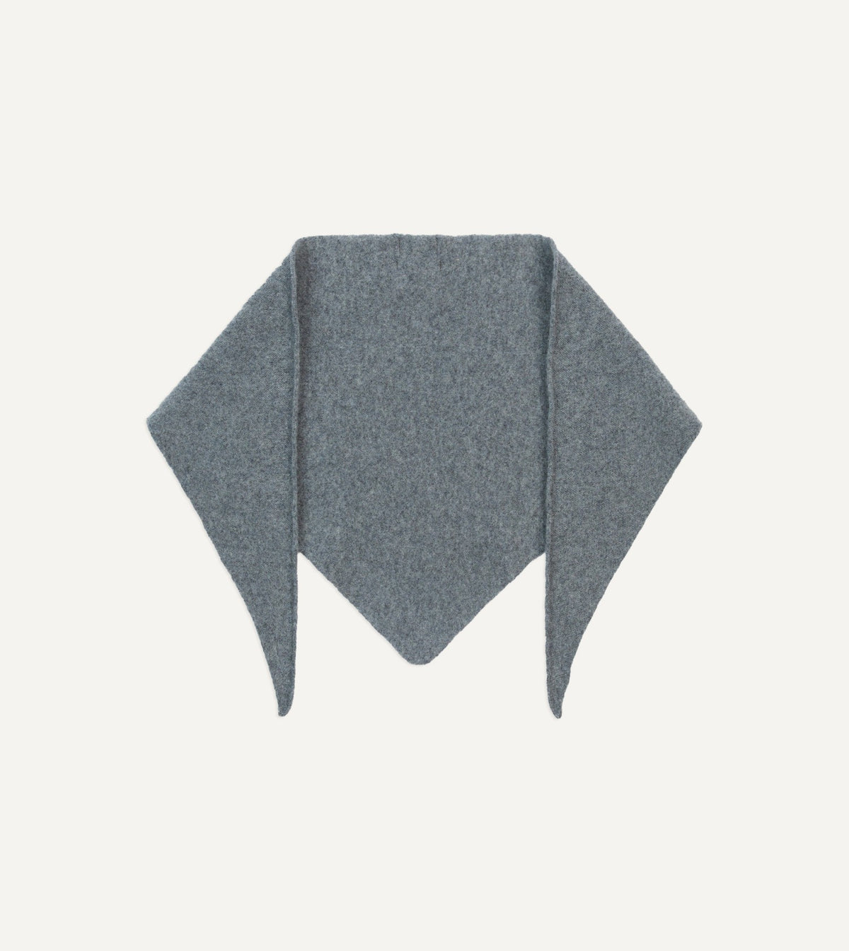 Drake's Grey Lambswool Triangle Neck Scarf