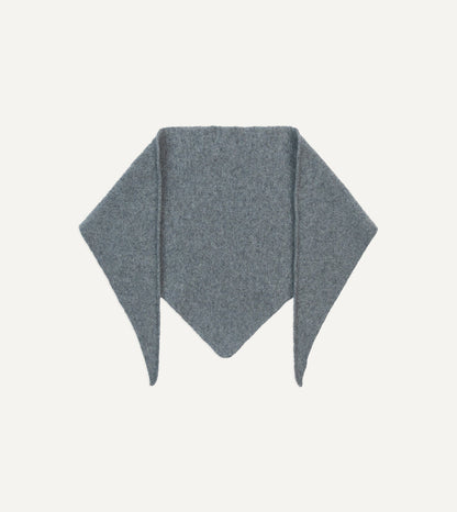 Drake's Grey Lambswool Triangle Neck Scarf