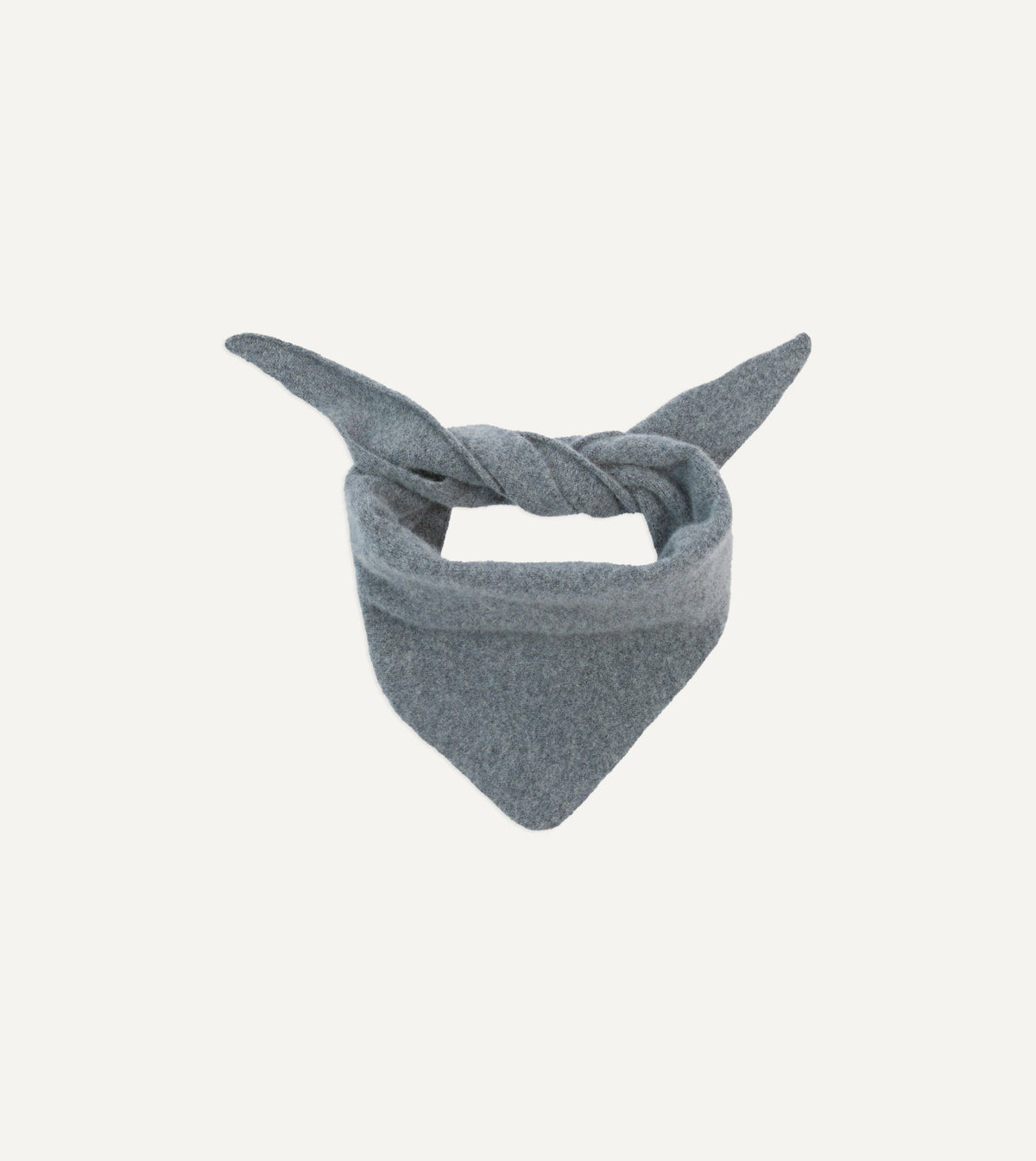 Drake's Grey Lambswool Triangle Neck Scarf