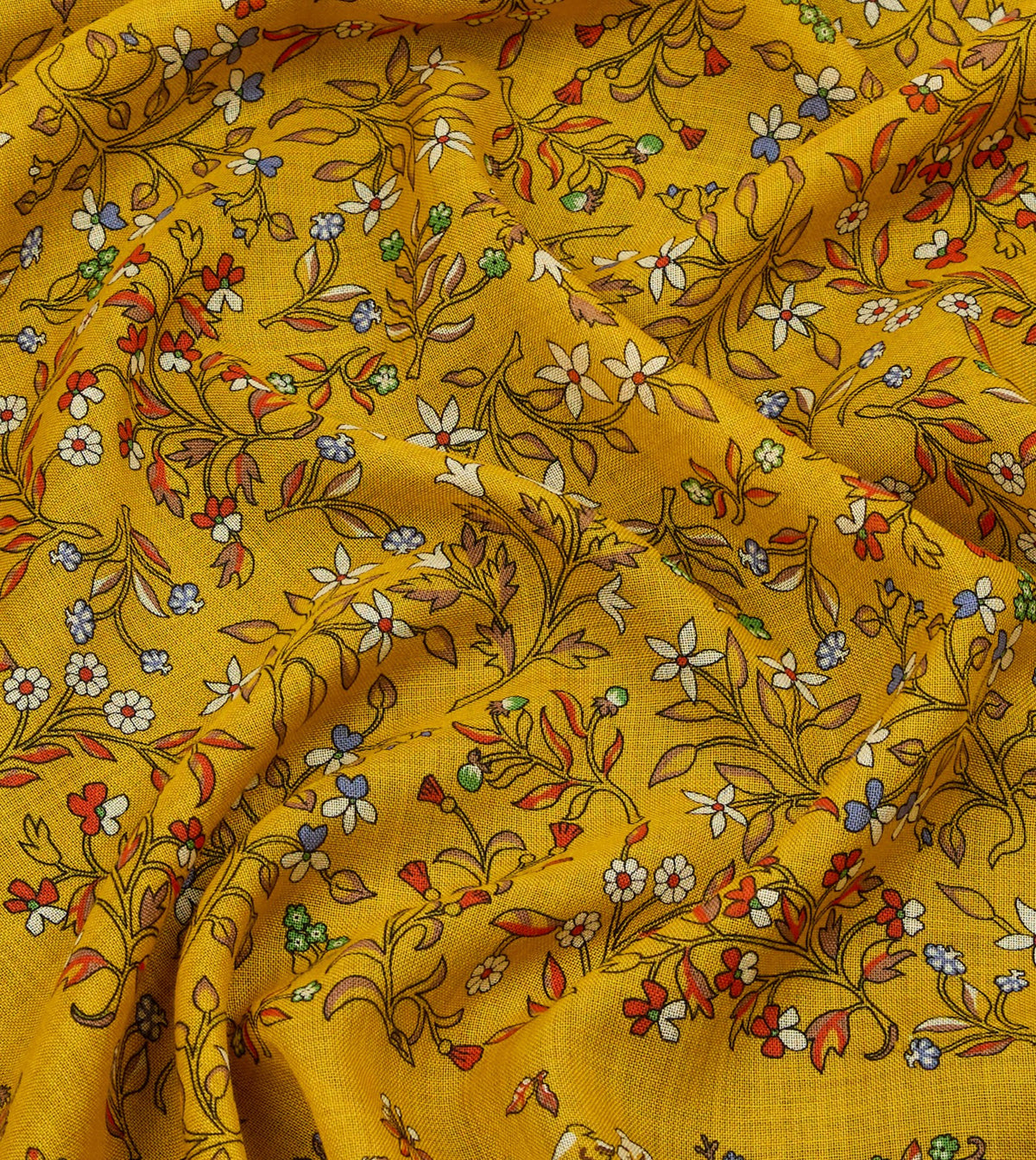 Drake's Yellow Unicorn Garden Print Tubular Wool-Silk Scarf