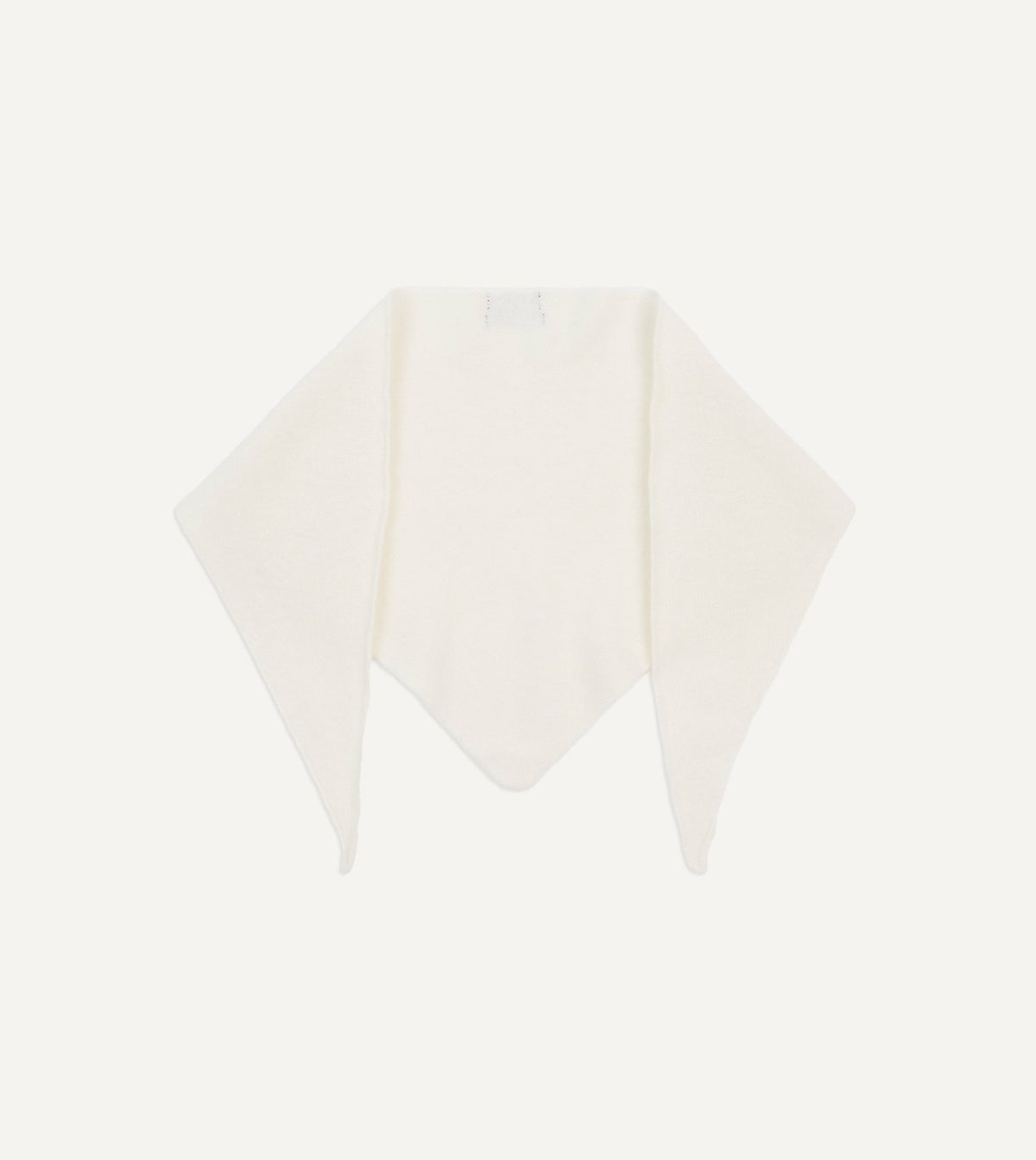 Drake's Ecru Lambswool Triangle Neck Scarf