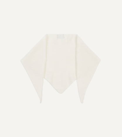 Drake's Ecru Lambswool Triangle Neck Scarf