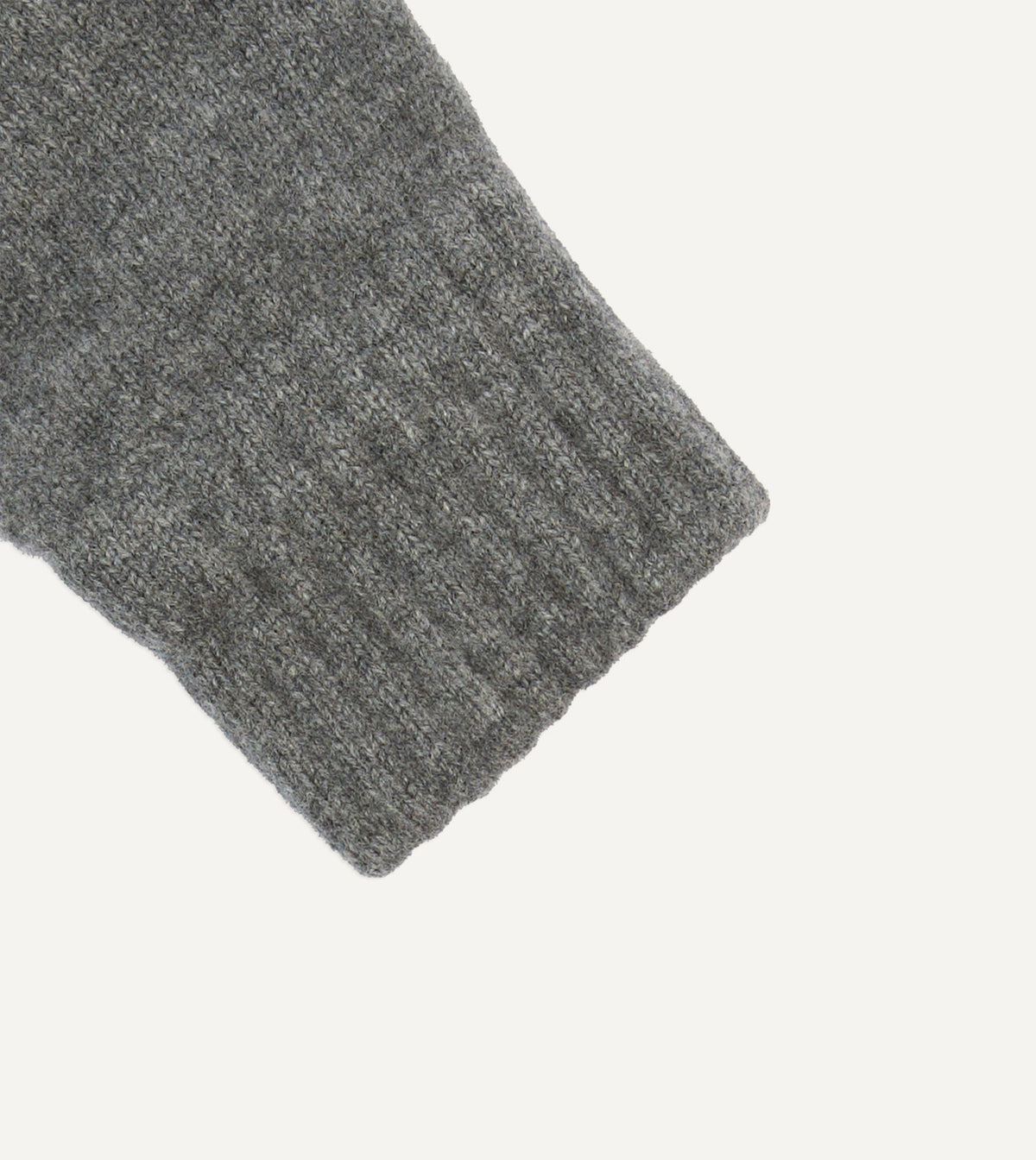 Drake's Grey Geelongora Fingerless Knitted Gloves