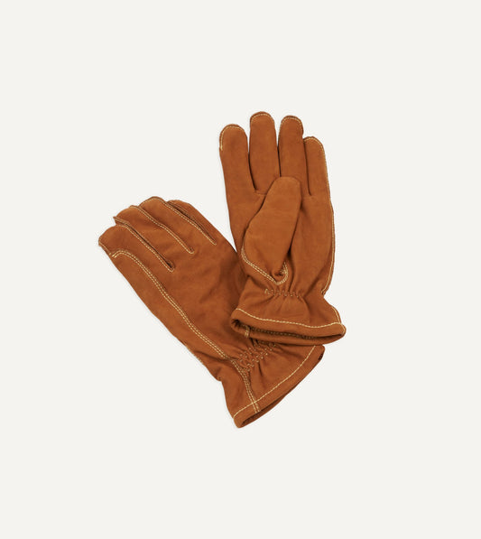 Drake's Hestra Atle Nubuck Leather Gloves with Wool Lining