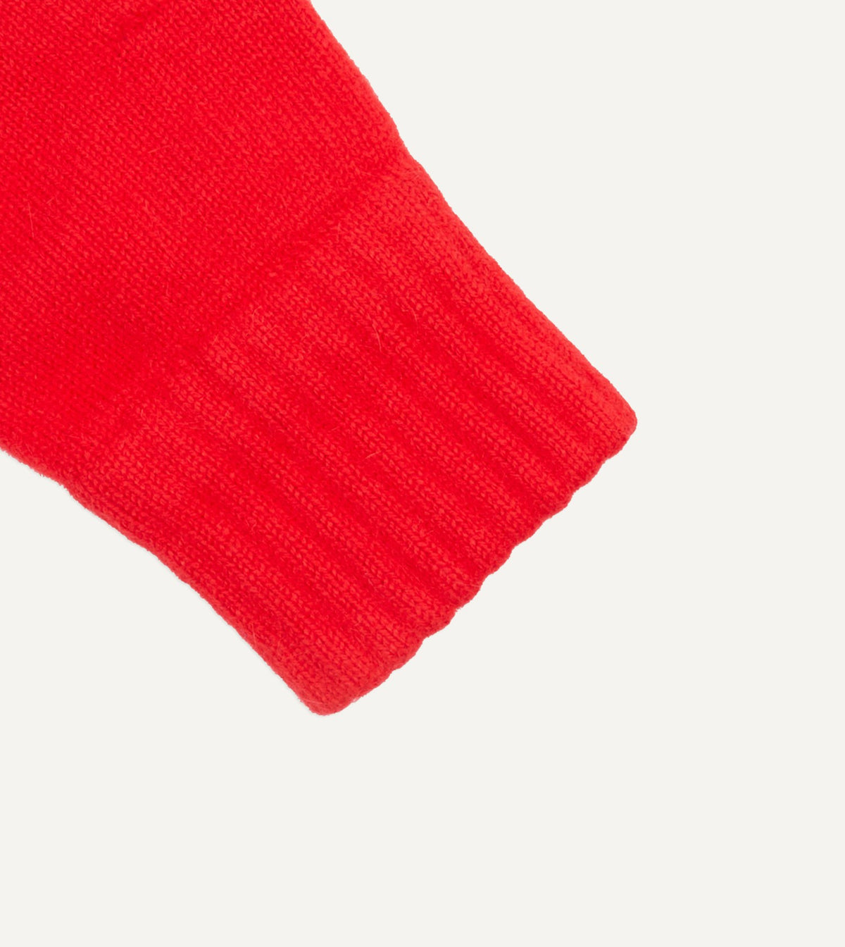 Drake's Red Geelongora Fingerless Knitted Gloves