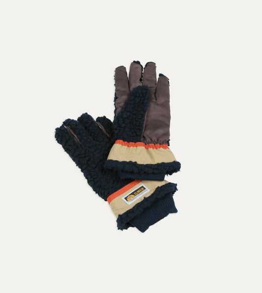 Drake's Elmer Navy Wool Pile Gloves